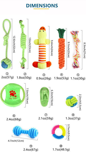 Why Your Dog Needs Our Fast Shipping 10 pcs Bite-Resistant Molar Dog Toys