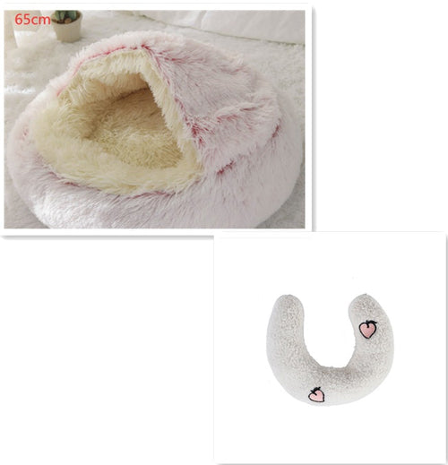 Round Plush Warm Pet Bed House