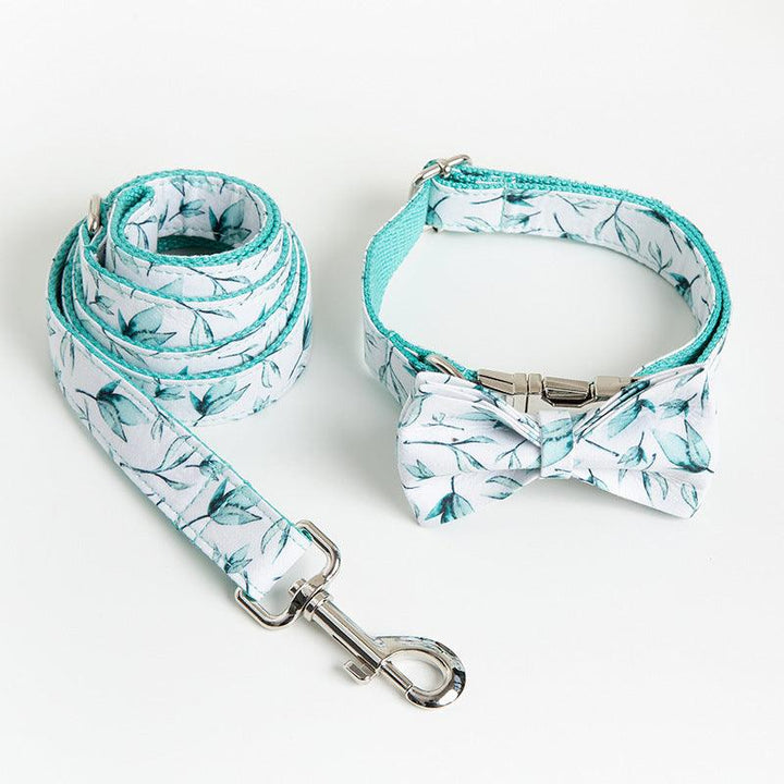 Tropical Leaf Bow Tie Leash Set