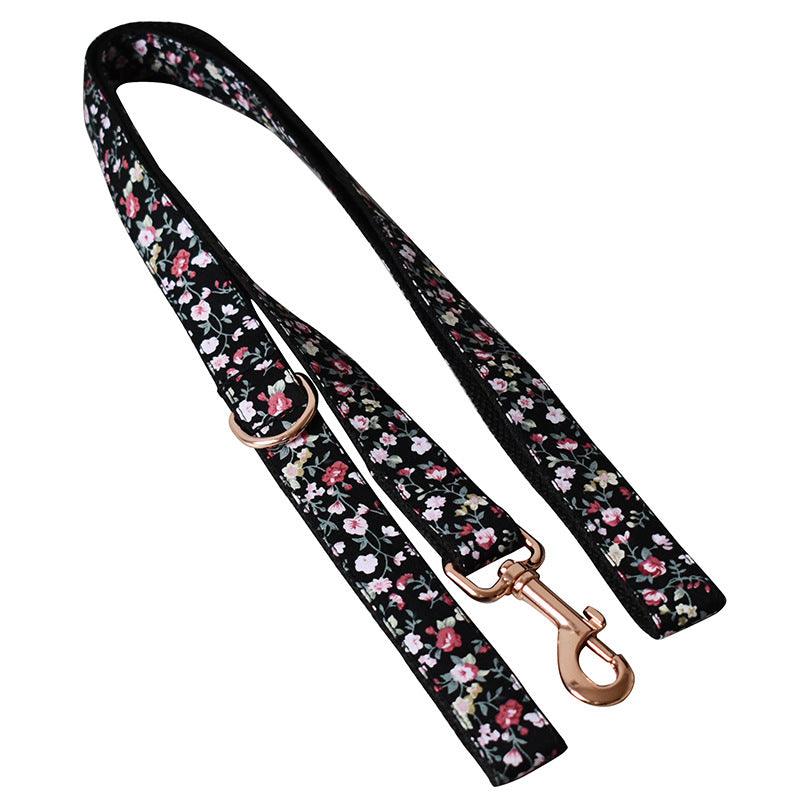 Stylish Floral Pet Leash And Collar Set