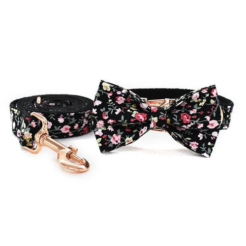 Stylish Floral Pet Leash And Collar Set