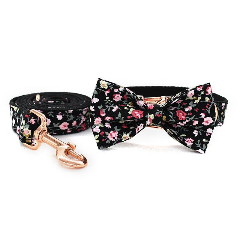 Stylish Floral Pet Leash And Collar Set