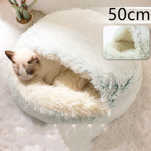 Round Plush Warm Pet Bed House