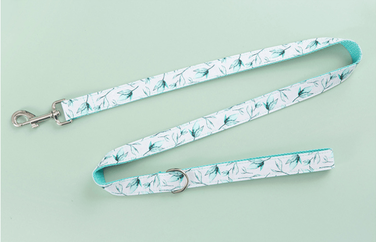 Tropical Leaf Bow Tie Leash Set