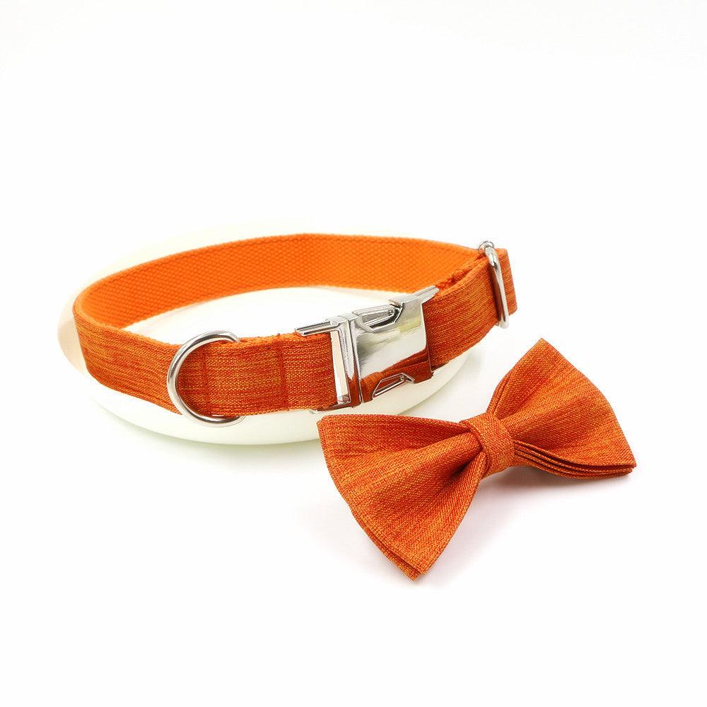 Pet Pals Orange Polyester Collar And Leash Set