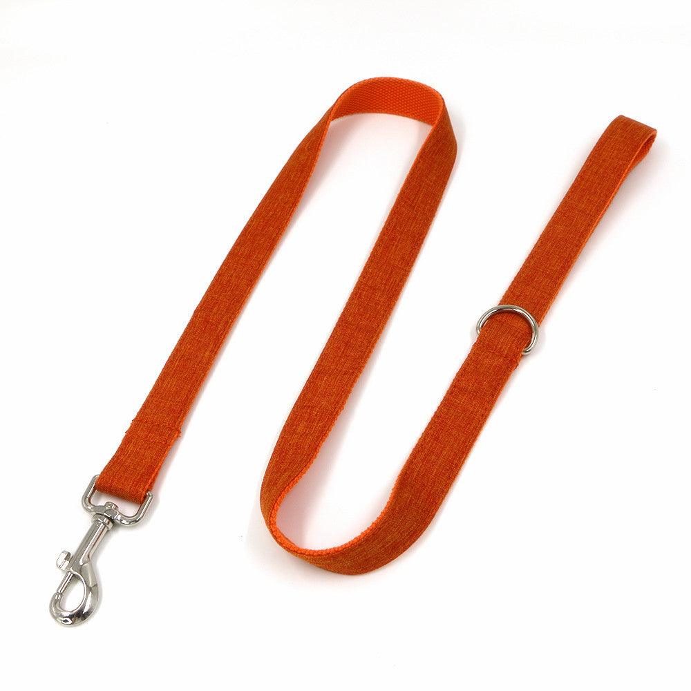 Pet Pals Orange Polyester Collar And Leash Set