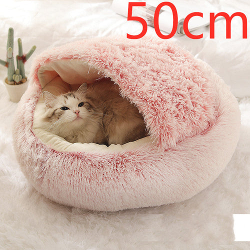 Round Plush Warm Pet Bed House