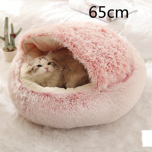 Round Plush Warm Pet Bed House