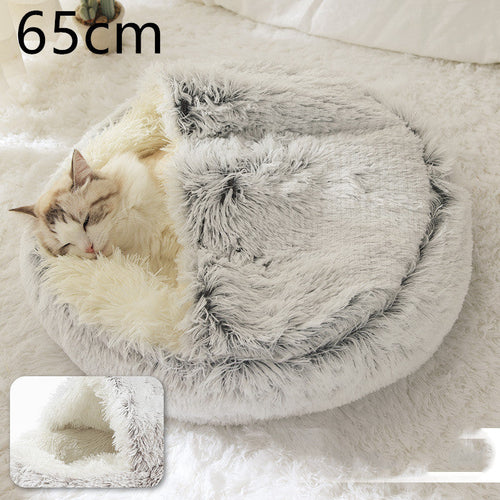 Round Plush Warm Pet Bed House