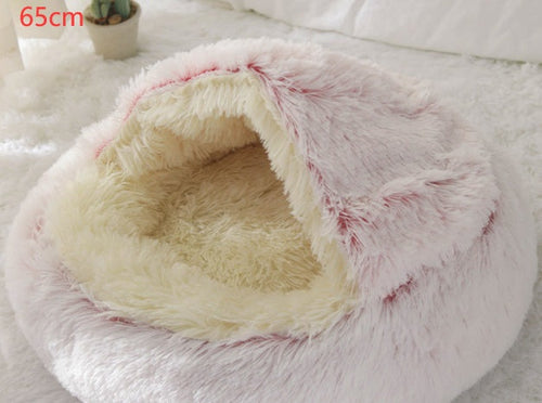 Round Plush Warm Pet Bed House