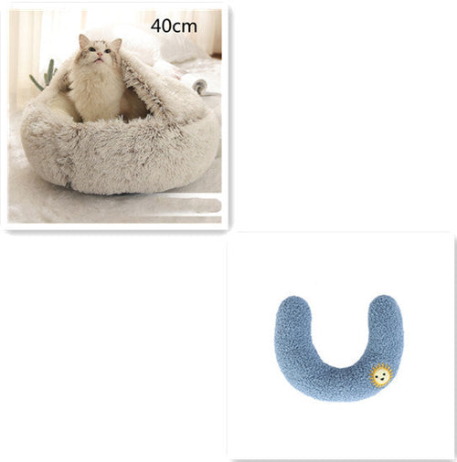 Round Plush Warm Pet Bed House