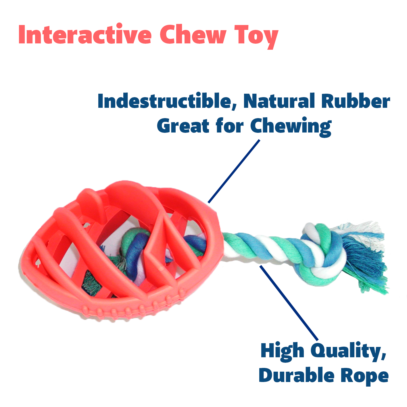 Rubber Football Dog Chew Toy