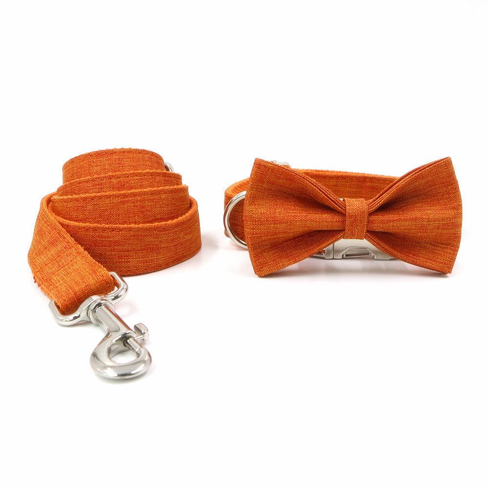 Pet Pals Orange Polyester Collar And Leash Set