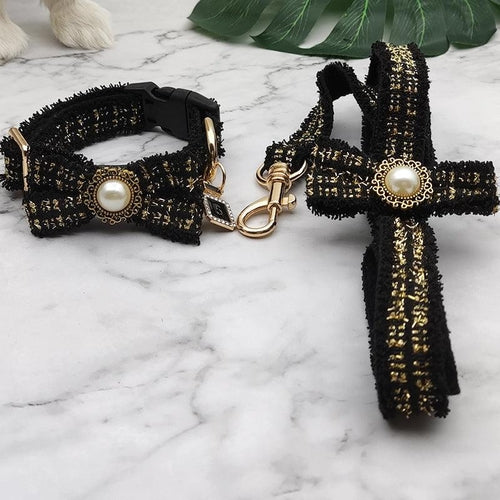 Striped Pet Collar Leash Set