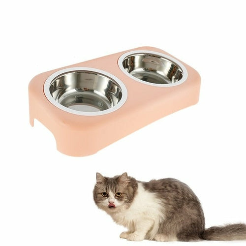 Pet Feeding Double Bowl Anti-skid Water Bowl