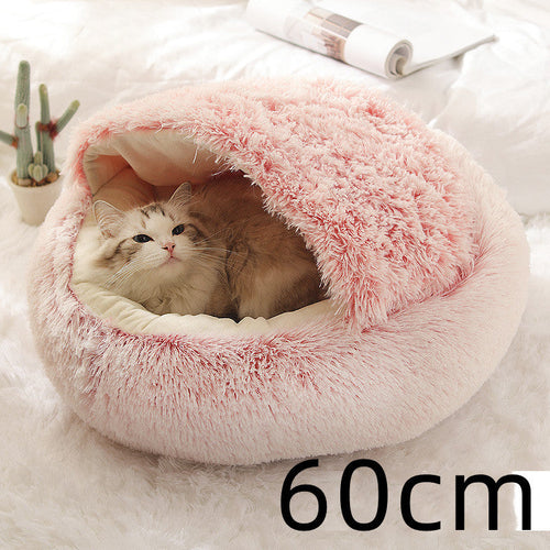 Round Plush Warm Pet Bed House