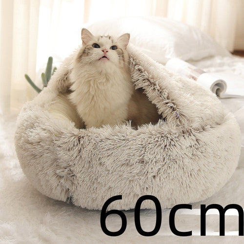 Round Plush Warm Pet Bed House