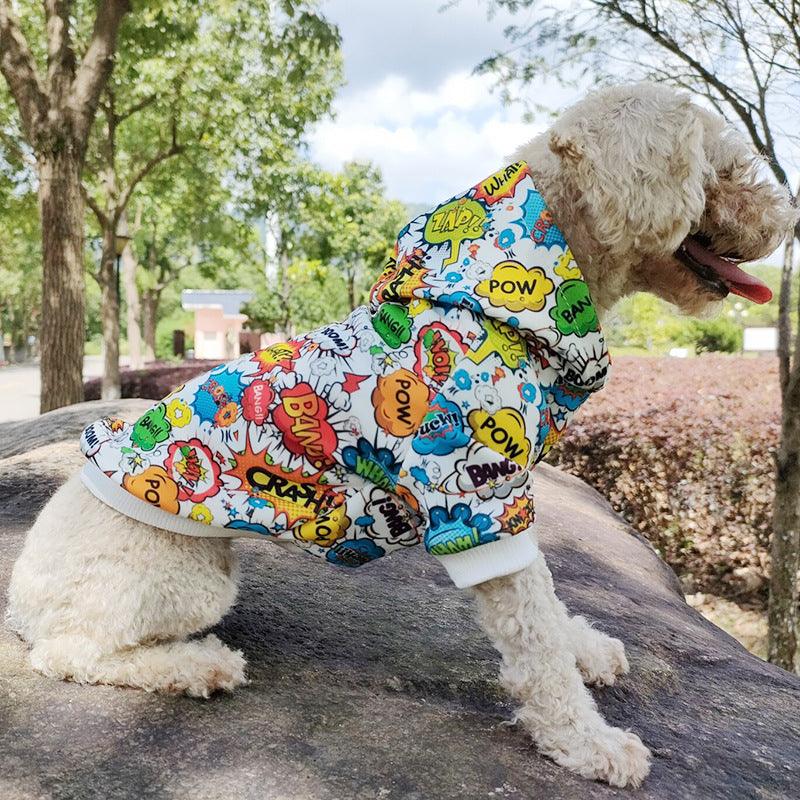 Graffiti Print Pet Hoodie