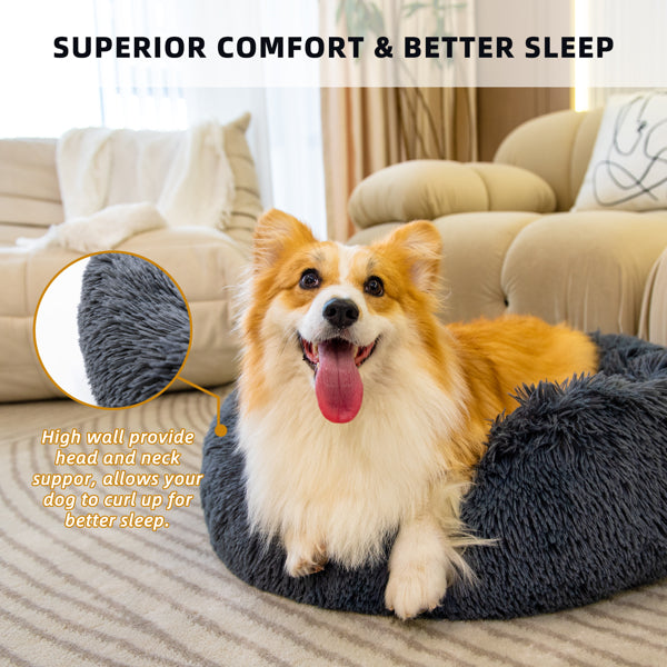 Washable Anti Anxiety Fluffy Dog Bed