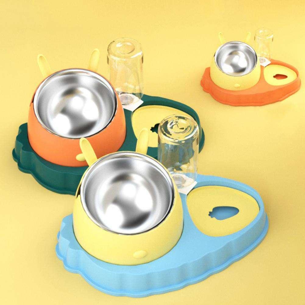 Double Bowl Pet Feeding Tool Tilt