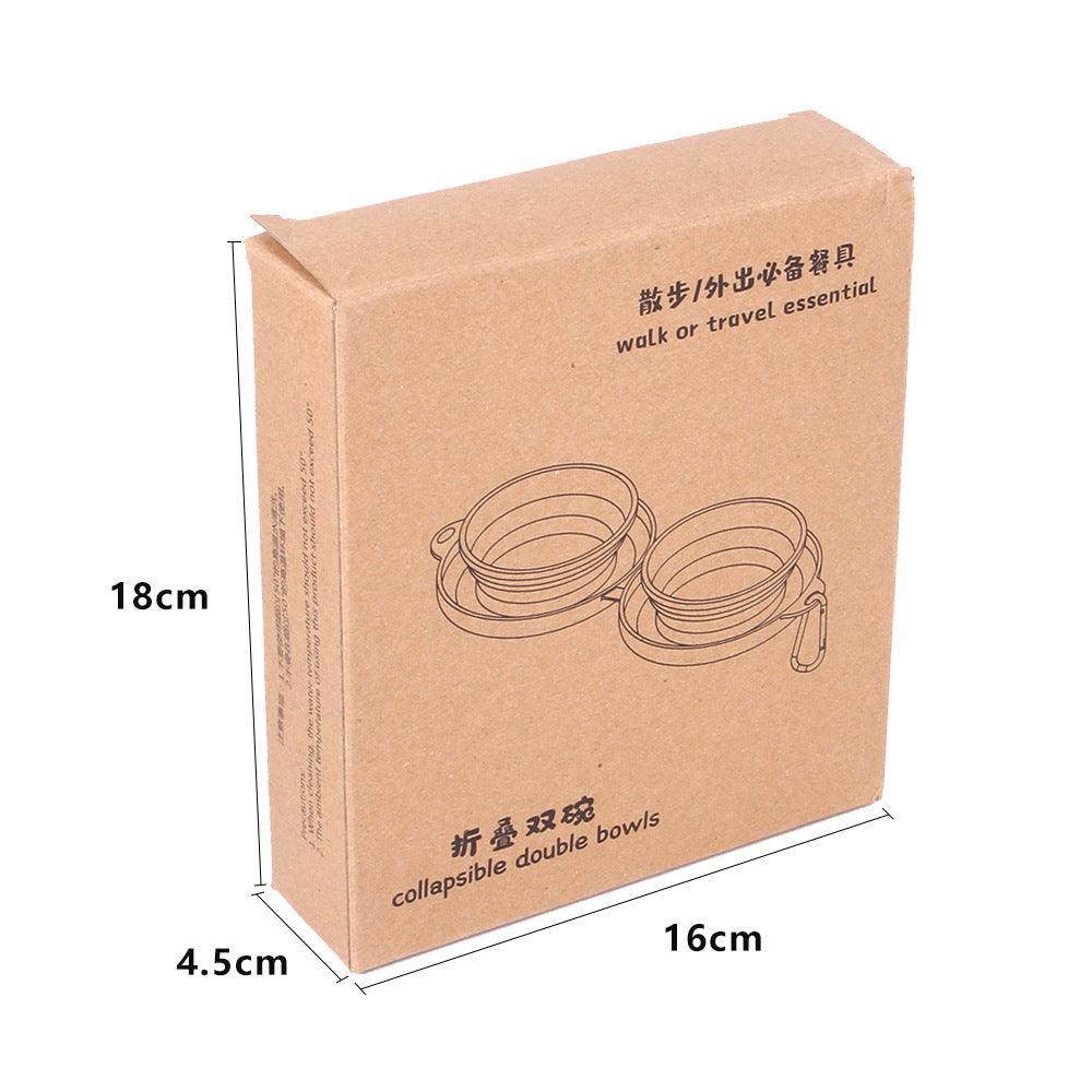Double Collapsible Pet Feeding Bowl Set