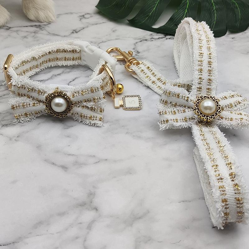 Striped Pet Collar Leash Set