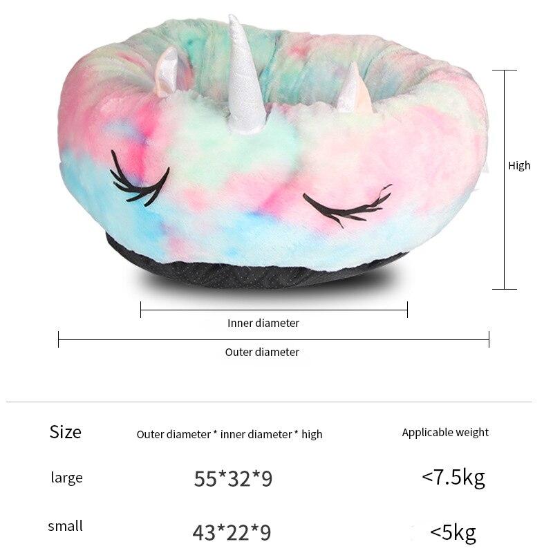 Pet Unicorn Round Cat Non-Slip Durable Bed