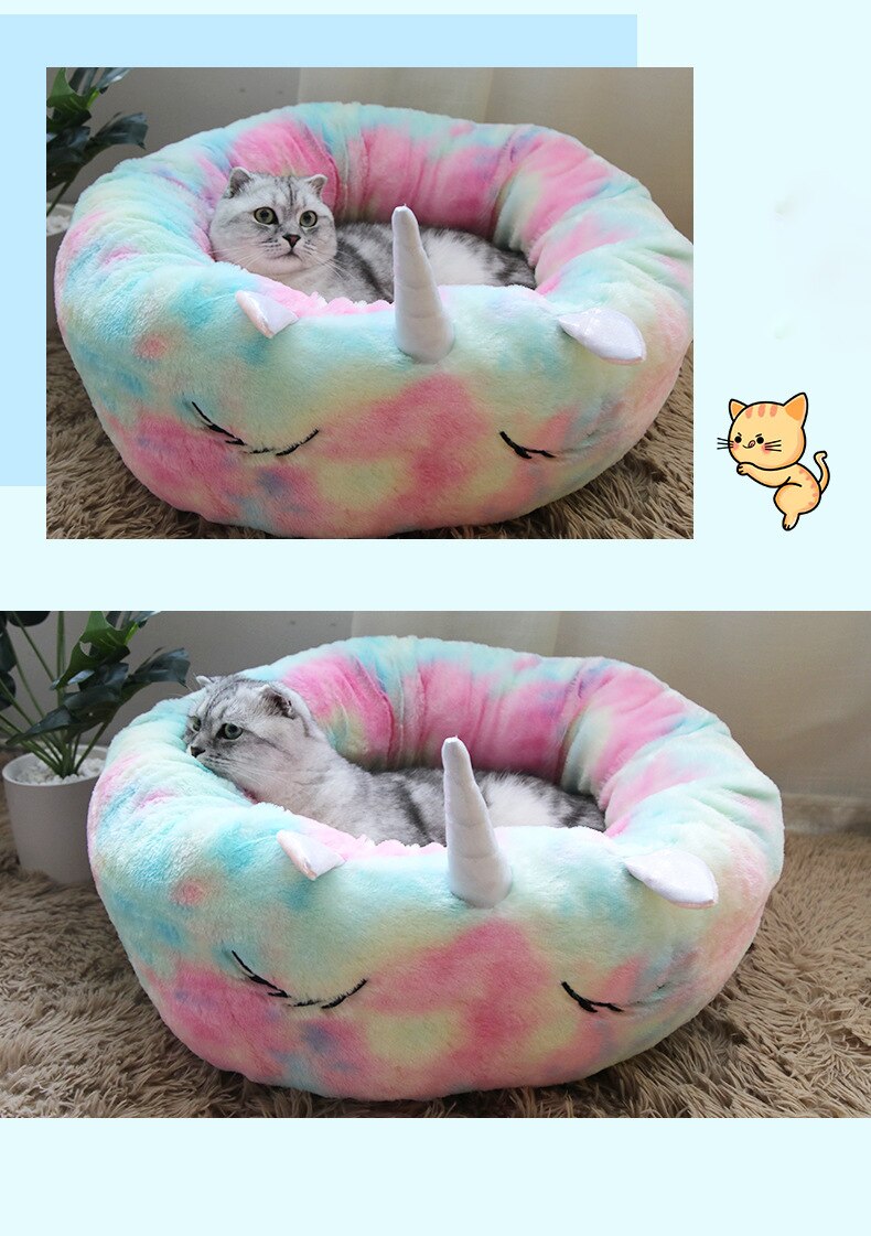 Pet Unicorn Round Cat Non-Slip Durable Bed