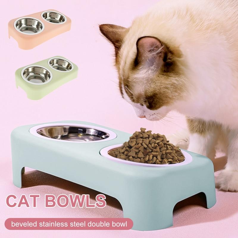Pet Feeding Double Bowl Anti-skid Water Bowl
