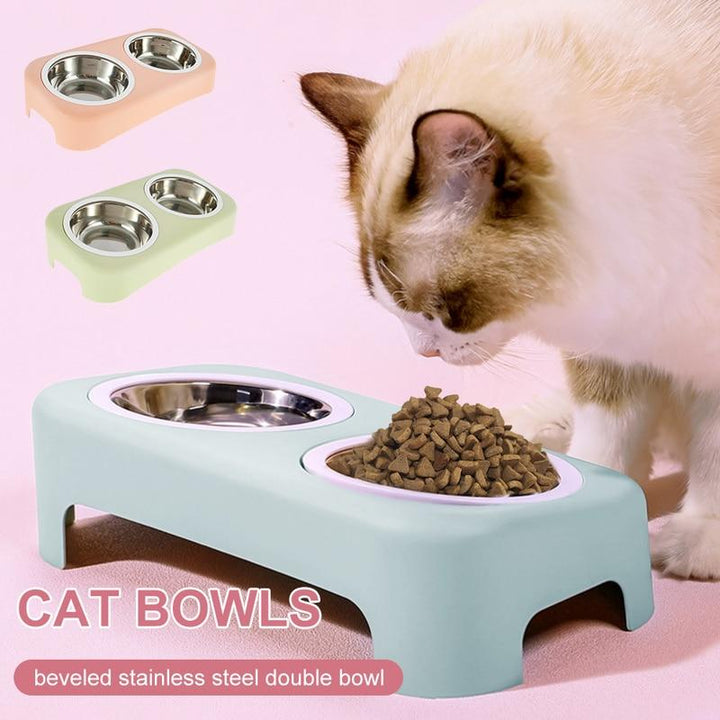 Pet Feeding Double Bowl Anti-skid Water Bowl