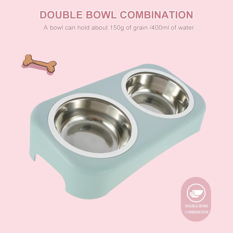 Pet Feeding Double Bowl Anti-skid Water Bowl