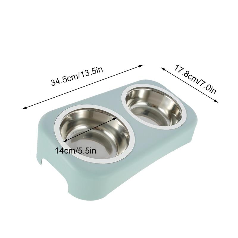 Pet Feeding Double Bowl Anti-skid Water Bowl