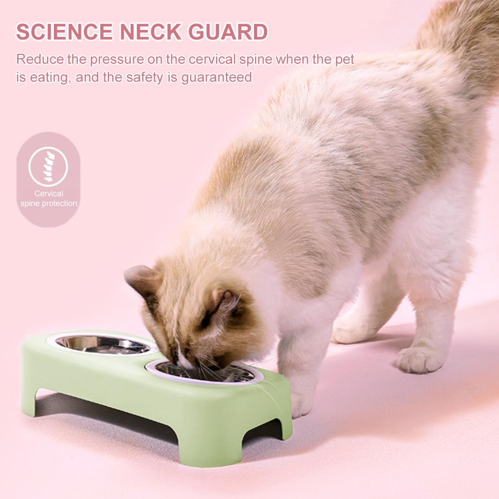 Pet Feeding Double Bowl Anti-skid Water Bowl