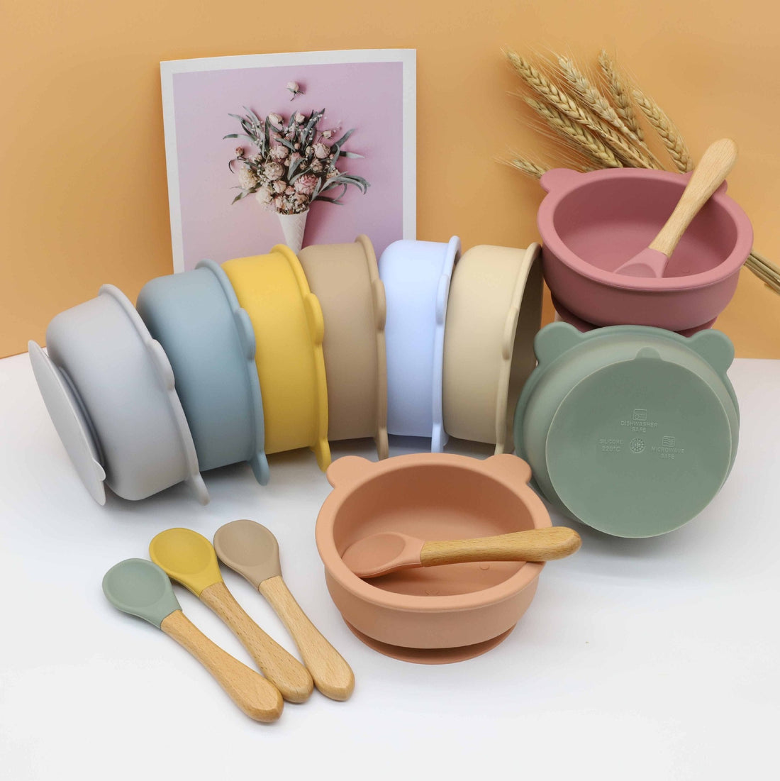 Baby Bear Shape Food Training Silicone Bowl