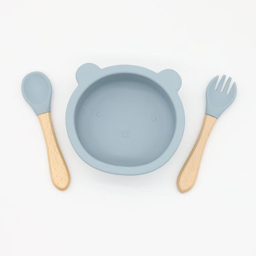 Baby Bear Shape Food Training Silicone Bowl