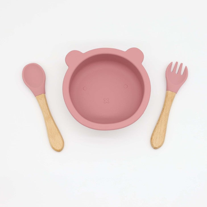 Baby Bear Shape Food Training Silicone Bowl